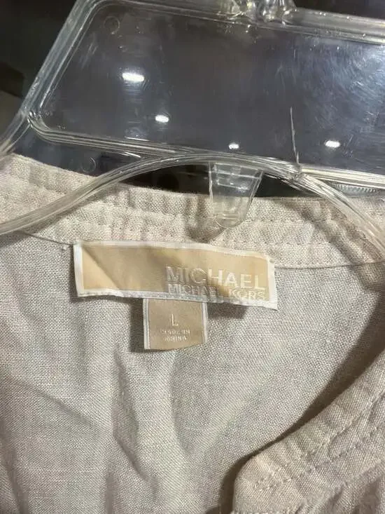 MICHAEL Michael Kors Women's 100% Linen Sleeveless Utility Safari Button-Front D - Picture 2 of 5